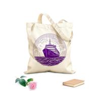 AILOONG Cruise Ship On The Sea Cotton Canvas Shoulder Bags 340g/m² thick fabric Uses as a tool bag