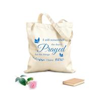 AILOONG Customizable pattern canvas bags Christian Quotes I Still Remember The Days I Prayed for The Things I Have Now 340g/m² thick fabric Matches clothing