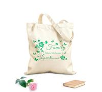 AILOONG Customizable pattern canvas bags Family Where life begins & Love never ends 340g/m² thick fabric Matches clothing