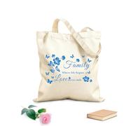 AILOONG Customizable pattern canvas bags Family Where life begins & Love never ends 340g/m² thick fabric Matches clothing