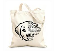 AILOONG Customizable pattern canvas bags he is your friend your partner your defender your labrador retriever 12 oz thick fabric Matches clothing 31x36cm Medium