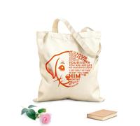 AILOONG Customizable pattern canvas bags he is your friend your partner your defender your labrador retriever 340g/m² thick fabric Matches clothing