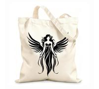 AILOONG Customizable pattern canvas bags heavenly guardian angelic emblem seraphic elegance angel wings 12 oz thick fabric Matches clothing 25x30cm Small