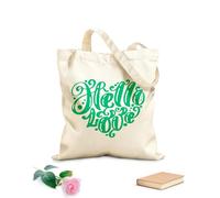 AILOONG Customizable pattern canvas bags Hello love I love you Valentine's Day greetings 340g/m² thick fabric Matches clothing