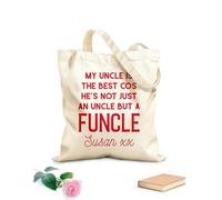 AILOONG Customizable pattern canvas bags hes not just an uncle but a funcle fathers day 340g/m² thick fabric Matches clothing
