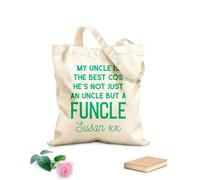 AILOONG Customizable pattern canvas bags hes not just an uncle but a funcle fathers day 340g/m² thick fabric Matches clothing
