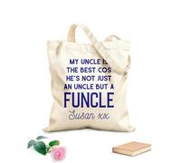 AILOONG Customizable pattern canvas bags hes not just an uncle but a funcle fathers day 340g/m² thick fabric Matches clothing
