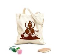 AILOONG Customizable pattern canvas bags high resolution lord shiva silhouette clip art 340g/m² thick fabric Matches clothing