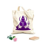 AILOONG Customizable pattern canvas bags high resolution lord shiva silhouette clip art 340g/m² thick fabric Matches clothing