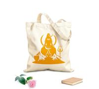 AILOONG Customizable pattern canvas bags high resolution lord shiva silhouette clip art 340g/m² thick fabric Matches clothing