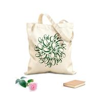 AILOONG Customizable pattern canvas bags ho ho ho christmas written in a circle calligraphy greeting with modern brush lettering 340g/m² thick fabric Matches clothing