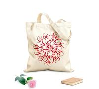 AILOONG Customizable pattern canvas bags ho ho ho christmas written in a circle calligraphy greeting with modern brush lettering 340g/m² thick fabric Matches clothing