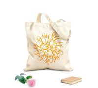 AILOONG Customizable pattern canvas bags ho ho ho christmas written in a circle calligraphy greeting with modern brush lettering 340g/m² thick fabric Matches clothing