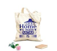AILOONG Customizable pattern canvas bags home is where mom is mother day 340g/m² thick fabric Matches clothing