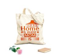 AILOONG Customizable pattern canvas bags home is where mom is mother day 340g/m² thick fabric Matches clothing