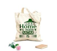 AILOONG Customizable pattern canvas bags home is where mom is mother day 340g/m² thick fabric Matches clothing