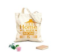 AILOONG Customizable pattern canvas bags home is where mom is mother day 340g/m² thick fabric Matches clothing