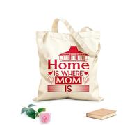 AILOONG Customizable pattern canvas bags home is where mom is mother day 340g/m² thick fabric Matches clothing