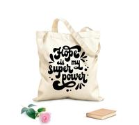 AILOONG Customizable pattern canvas bags hope is my superpower hand drawn motivation lettering phrase 12 oz thick fabric Matches clothing 35x40cm Large