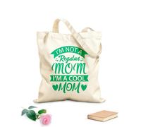 AILOONG Customizable pattern canvas bags i am not a regular mom i am a cool mom typography mothers day design 340g/m² thick fabric Matches clothing
