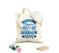 AILOONG Customizable pattern canvas bags i am not a regular mom i am a cool mom typography mothers day design 340g/m² thick fabric Matches clothing
