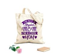 AILOONG Customizable pattern canvas bags i am not a regular mom i am a cool mom typography mothers day design 340g/m² thick fabric Matches clothing