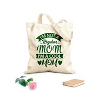AILOONG Customizable pattern canvas bags i am not a regular mom i am a cool mom typography mothers day design 340g/m² thick fabric Matches clothing