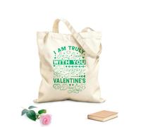 AILOONG Customizable pattern canvas bags i am truly in love with you happy valentine day typography valentine day design 340g/m² thick fabric Matches clothing