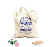 AILOONG Customizable pattern canvas bags i am truly in love with you happy valentine day typography valentine day design 340g/m² thick fabric Matches clothing