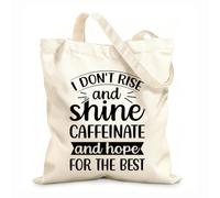 AILOONG Customizable pattern canvas bags i don't rise and shine caffeinate and hope 12 oz thick fabric Matches clothing 25x30cm Small