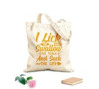AILOONG Customizable pattern canvas bags i lick the salt swallow the tigala and suck the life 340g/m² thick fabric Matches clothing