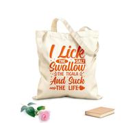 AILOONG Customizable pattern canvas bags i lick the salt swallow the tigala and suck the life 340g/m² thick fabric Matches clothing