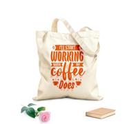 AILOONG Customizable pattern canvas bags i ll start working when my coffee does coffee quotes 340g/m² thick fabric Matches clothing