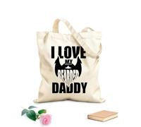 AILOONG Customizable pattern canvas bags i love my bearded daddy father day quotes 12 oz thick fabric Matches clothing 25x30cm Small