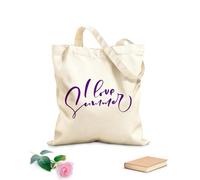 AILOONG Customizable pattern canvas bags I love summer hand drawn lettering calligraphy 340g/m² thick fabric Matches clothing