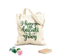 AILOONG Customizable pattern canvas bags i love you like biscuit's and gravy heart valentines day love be mine holiday 340g/m² thick fabric Matches clothing