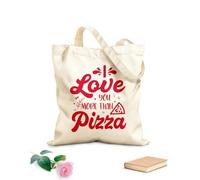 AILOONG Customizable pattern canvas bags i love you more than pizza about pizza typography lettering quotes 340g/m² thick fabric Matches clothing