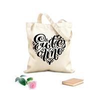 AILOONG Customizable pattern canvas bags I love you Portuguese European Union te amo calligraphy font 12 oz thick fabric Matches clothing 31x36cm Medium