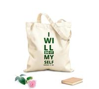 AILOONG Customizable pattern canvas bags i will do it my self typography lettering quotes pro 340g/m² thick fabric Matches clothing