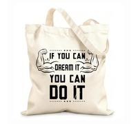 AILOONG Customizable pattern canvas bags if you can dream it you can do it gym design 12 oz thick fabric Matches clothing 25x30cm Small