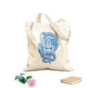 AILOONG Customizable pattern canvas bags illustration oni'mask with snake style 340g/m² thick fabric Matches clothing