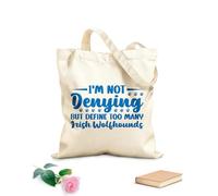 AILOONG Customizable pattern canvas bags i'm not denying anything but define too many irish wolfhounds 340g/m² thick fabric Matches clothing