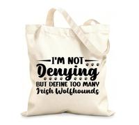 AILOONG Customizable pattern canvas bags i'm not denying anything but define too many irish wolfhounds 12 oz thick fabric Matches clothing 25x30cm Small