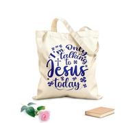 AILOONG Customizable pattern canvas bags i'm only talking to jesus today 340g/m² thick fabric Matches clothing