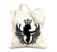 AILOONG Customizable pattern canvas bags indulge in luxury with a queen logo design that radiates elegance 12 oz thick fabric Matches clothing 31x36cm Medium