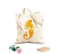 AILOONG Customizable pattern canvas bags inkwell mermaid logo icon design eternal elegance mermaid emblem 340g/m² thick fabric Matches clothing