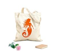 AILOONG Customizable pattern canvas bags inkwell mermaid logo icon design eternal elegance mermaid emblem 340g/m² thick fabric Matches clothing