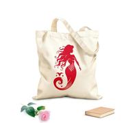 AILOONG Customizable pattern canvas bags inkwell mermaid logo icon design eternal elegance mermaid emblem 340g/m² thick fabric Matches clothing