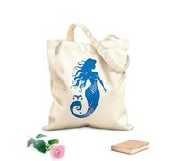 AILOONG Customizable pattern canvas bags inkwell mermaid logo icon design eternal elegance mermaid emblem 340g/m² thick fabric Matches clothing