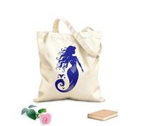 AILOONG Customizable pattern canvas bags inkwell mermaid logo icon design eternal elegance mermaid emblem 340g/m² thick fabric Matches clothing